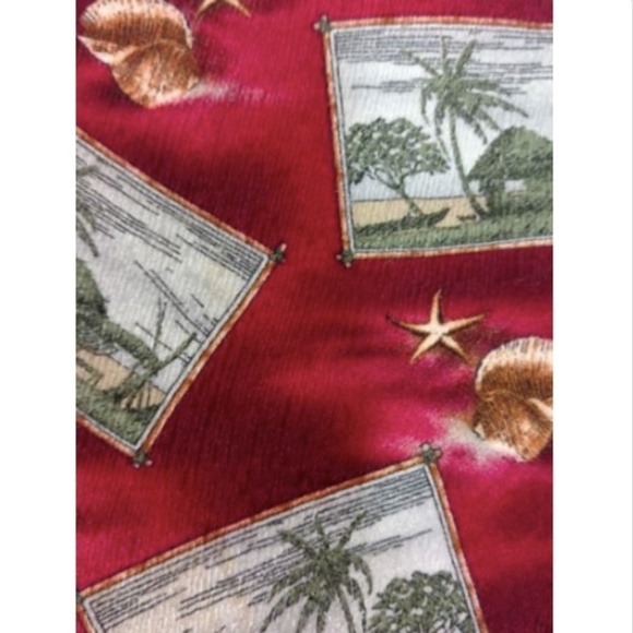 Beach Theme Silk Tie Necktie Palm Trees Tropical Vacation Beach - Picture 2 of 4